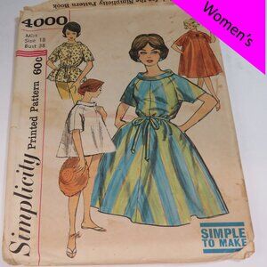 simplicity 4000 Dress, Shirt roll collar, raglan sleeve